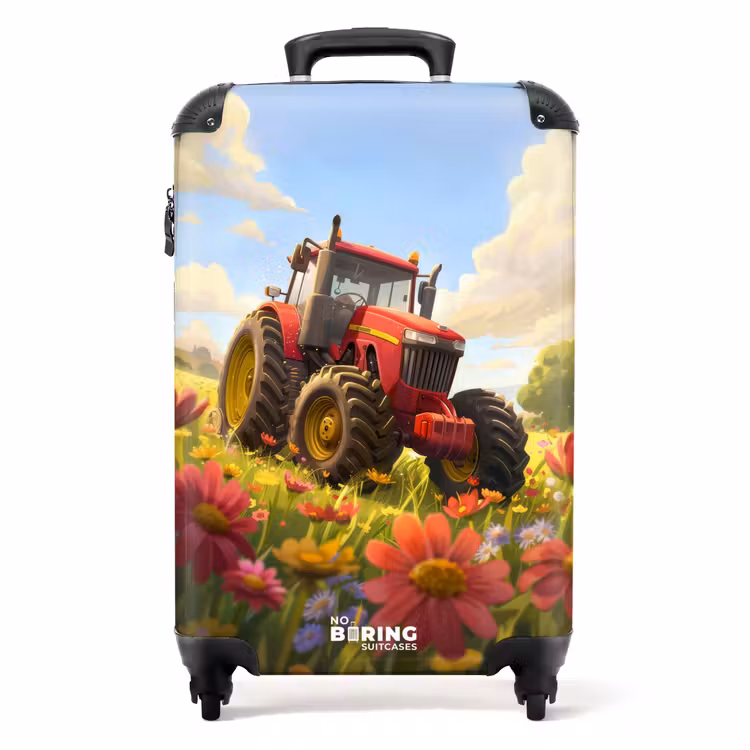 Valise - Tracteur dans une prairie fleurie — 1