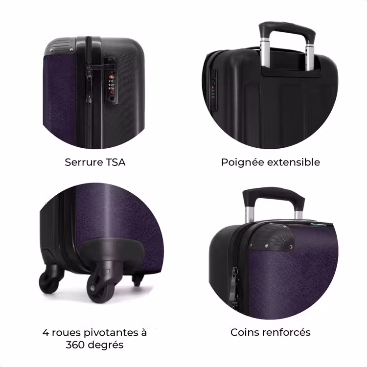 Valise - Aspect cuir violet foncé — 7