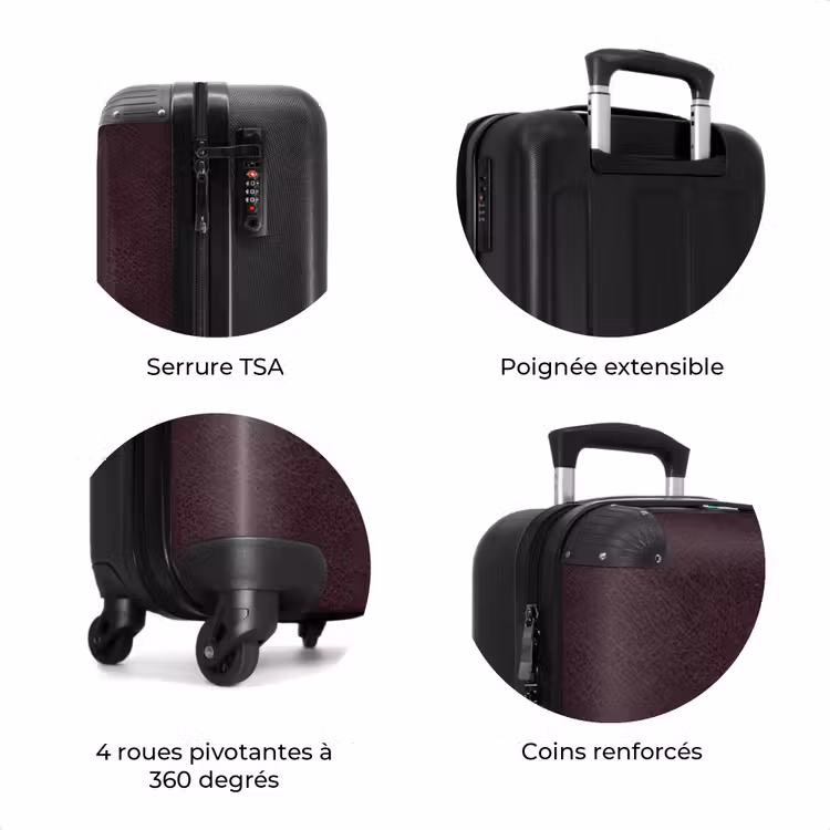 Valise - Cuir rouge bordeaux — 7