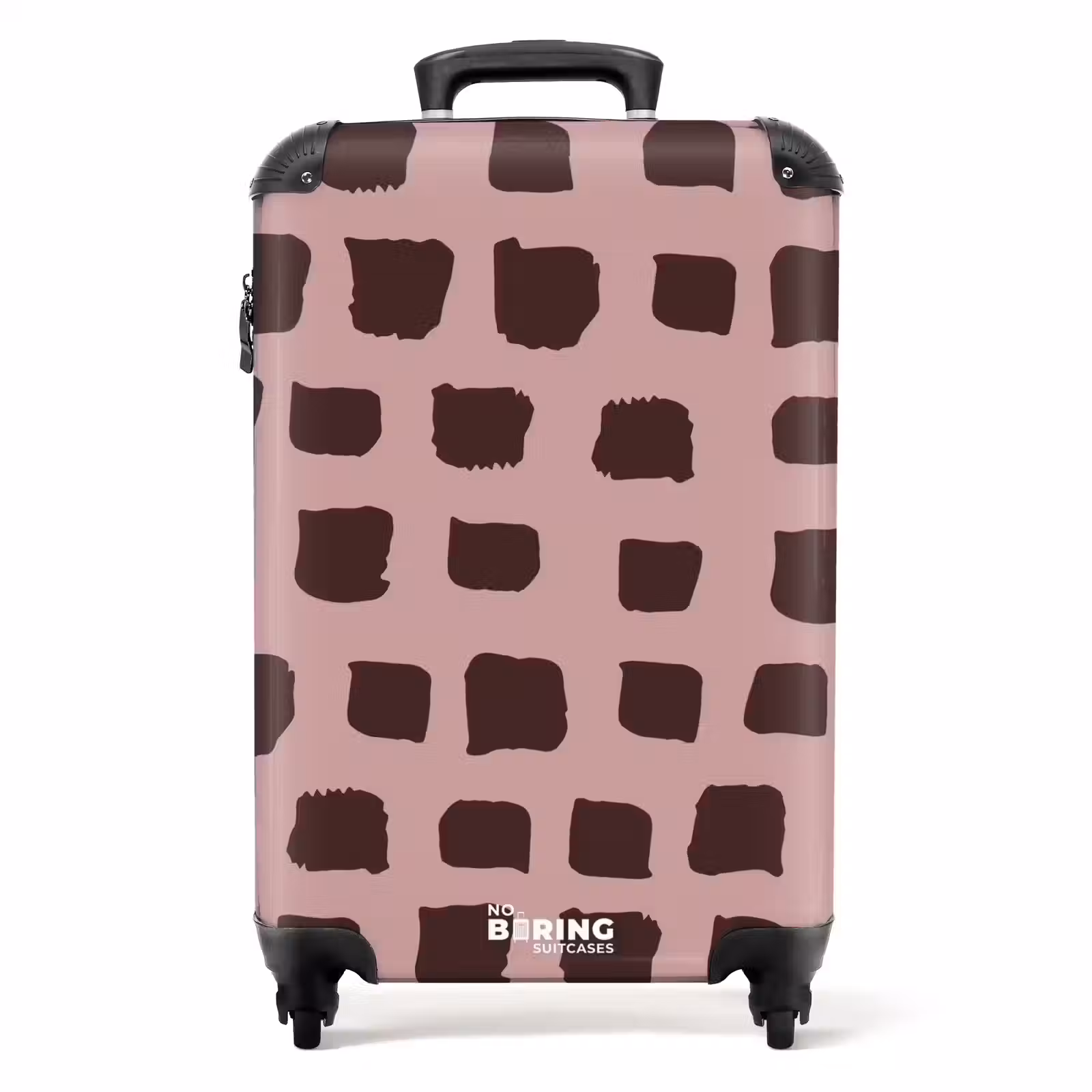 Valise - Blocs de couleur marron foncé sur fond vieux rose — 1