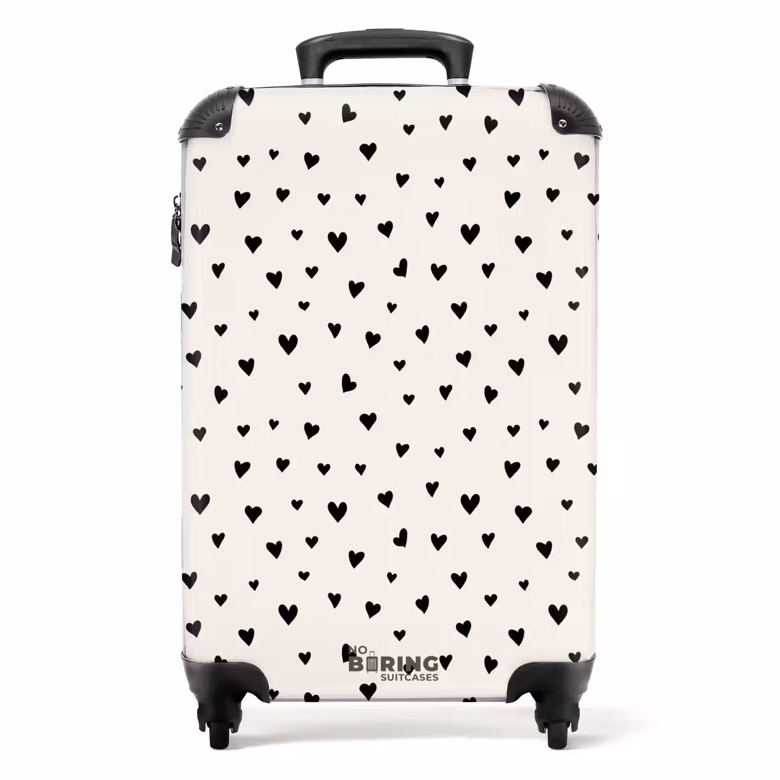 Valise - Coeurs de la Saint-Valentin à motifs dispersés noir — 1