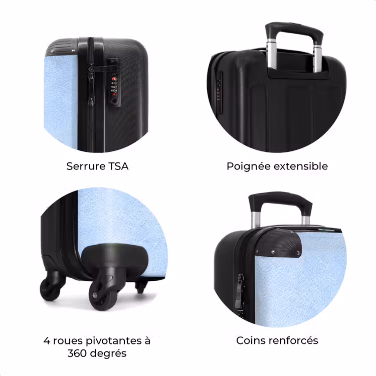 Valise - Aspect cuir bleu clair — 7