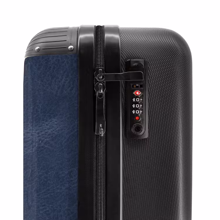 Valise - Aspect cuir bleu foncé — 5