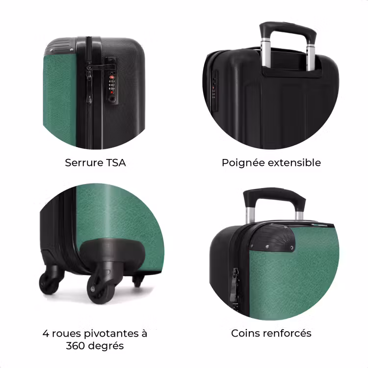 Valise - Aspect cuir bleu vert — 7