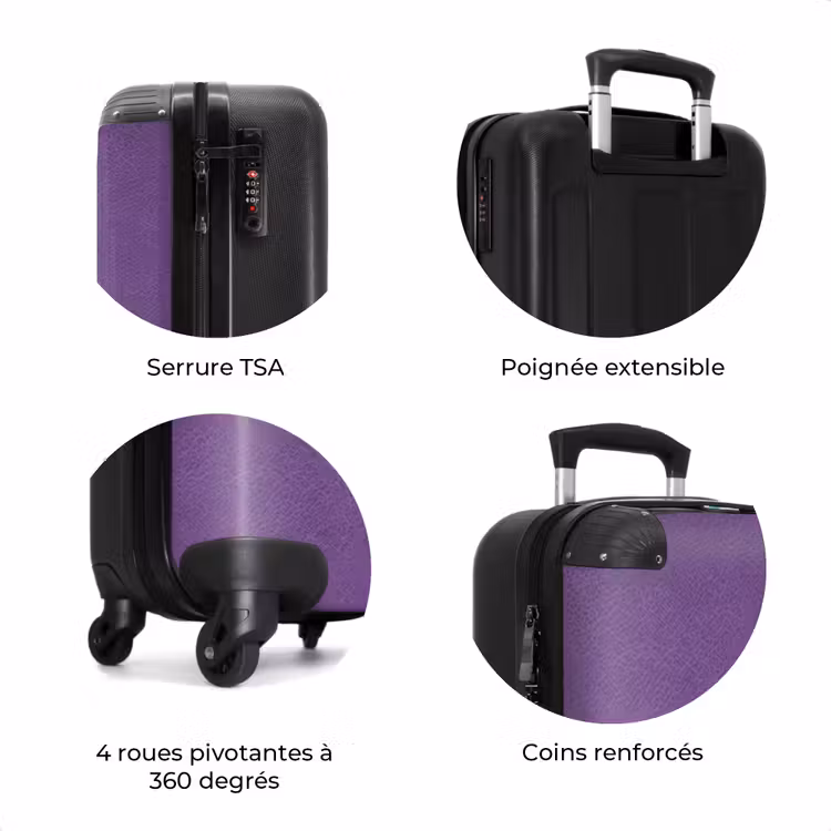 Valise - Aspect cuir lilas violet — 7