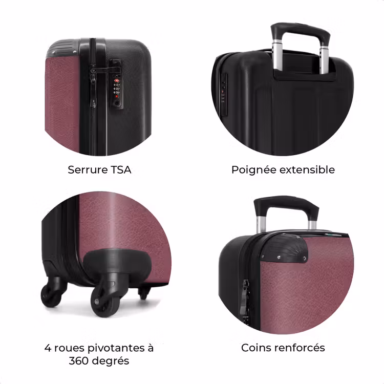 Valise - Aspect cuir rose foncé — 7