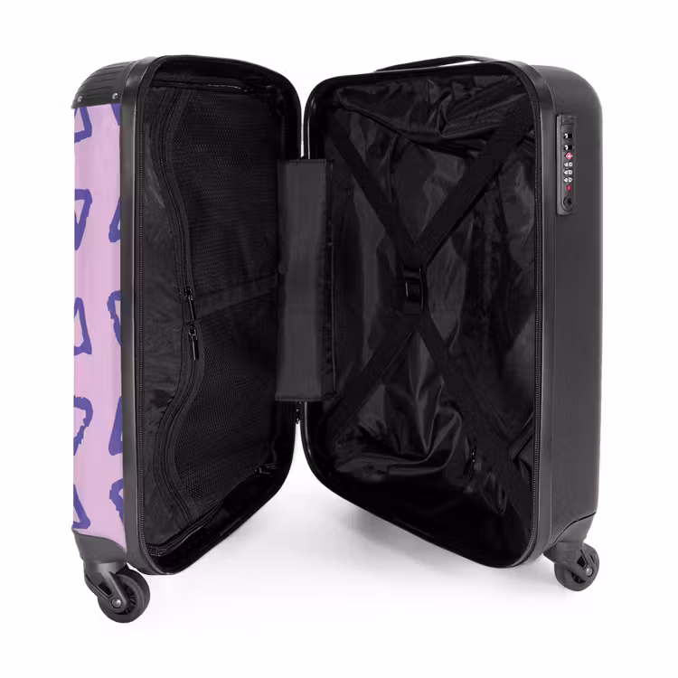 Valise - Bleu, contour triangulaire sur fond rose lavande — 5