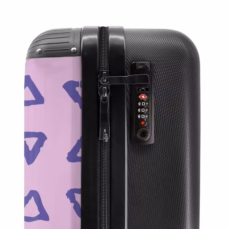 Valise - Bleu, contour triangulaire sur fond rose lavande — 6