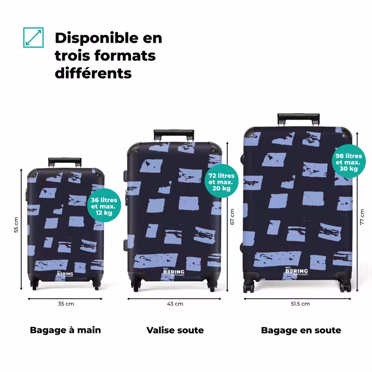 Valise - Blocs bleus sur fond bleu foncé — 3