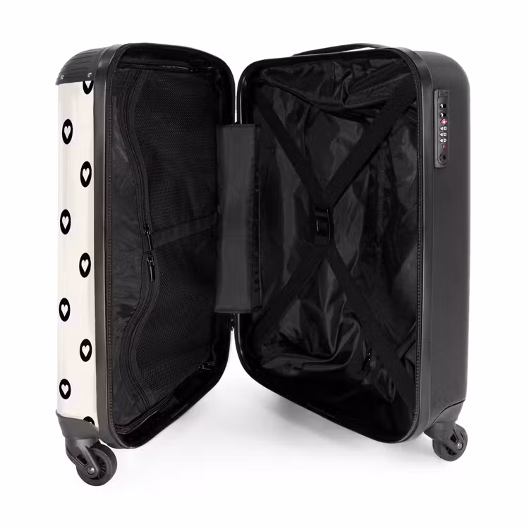 Valise - Cercle de cœurs de la Saint-Valentin noir et blanc — 5