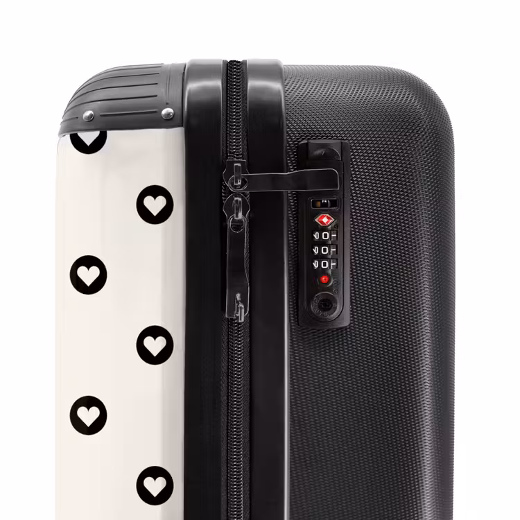 Valise - Cercle de cœurs de la Saint-Valentin noir et blanc — 6