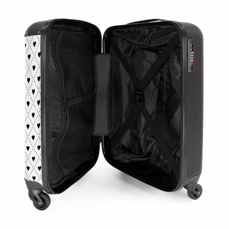 Valise - Coeurs de la Saint-Valentin à carreaux noir et blanc — 5