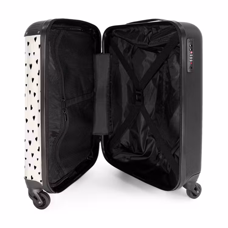 Valise - Coeurs de la Saint-Valentin à motifs dispersés noir — 5