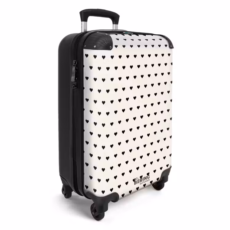 Valise - Coeurs de la Saint-Valentin en noir et blanc — 2