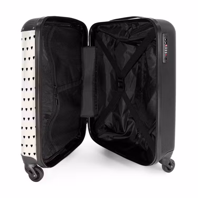 Valise - Coeurs de la Saint-Valentin en noir et blanc — 5