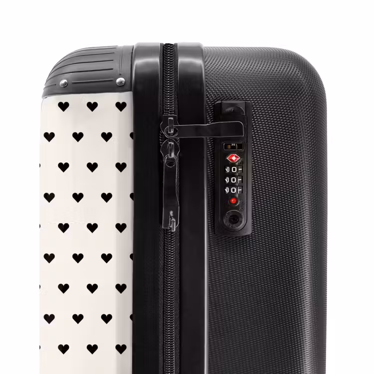 Valise - Coeurs de la Saint-Valentin en noir et blanc — 6