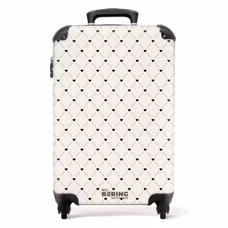 Valise - Coeurs de la Saint-Valentin motif diamant pois — 1