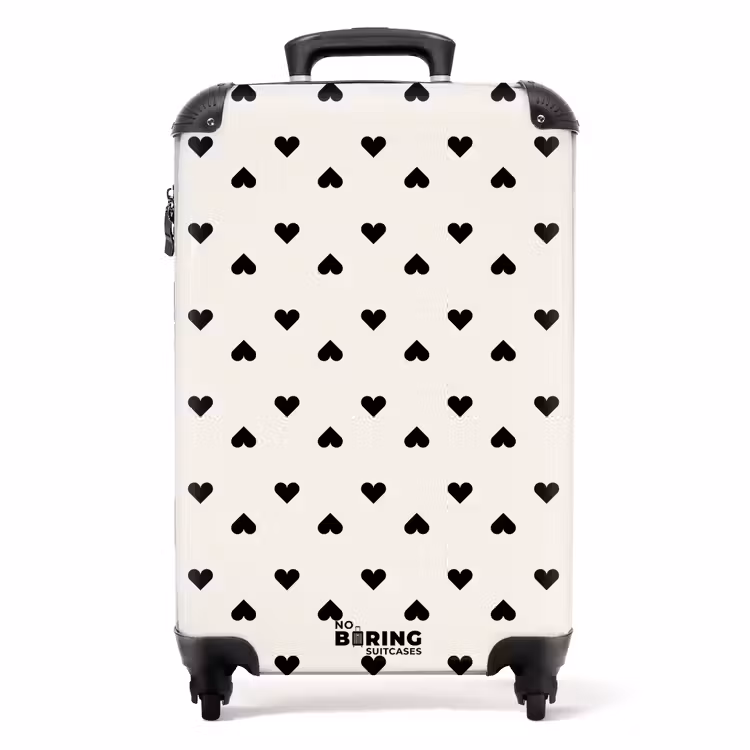 Valise - Coeurs de Saint Valentin en losange noir — 1
