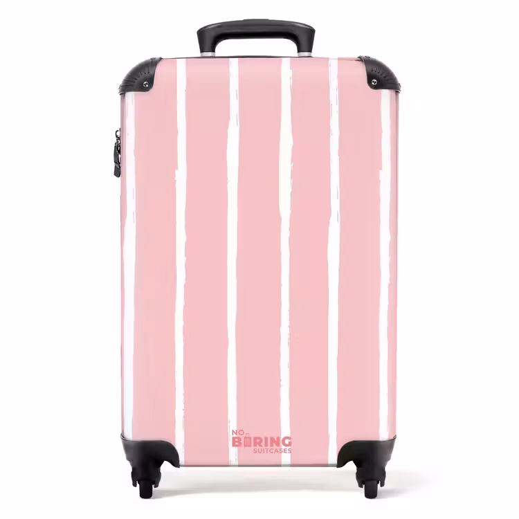 Valise -  Coups de pinceau blancs sur fond rose — 1