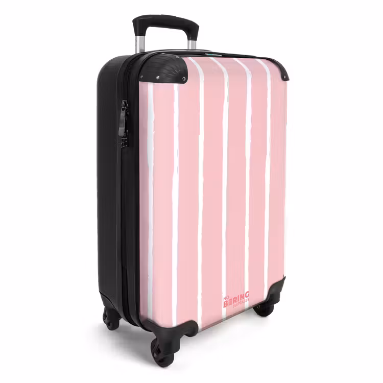 Valise -  Coups de pinceau blancs sur fond rose — 2