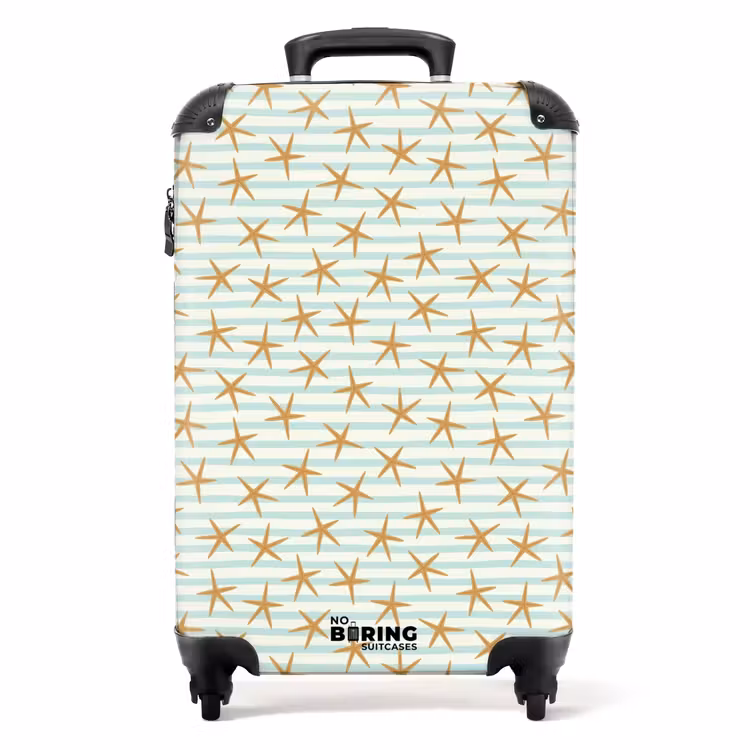 Valise - Étoile de mer avec motif à rayures bleu — 1
