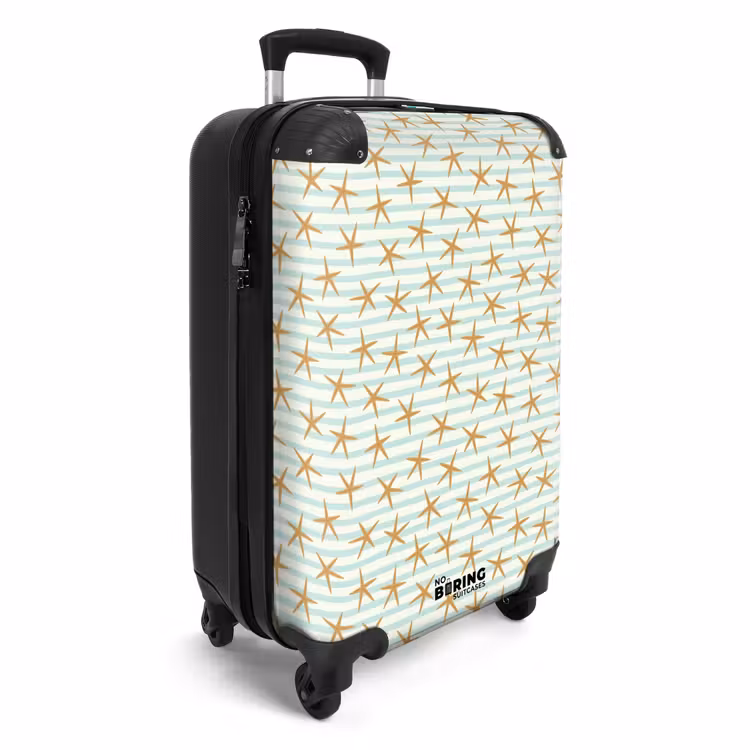 Valise - Étoile de mer avec motif à rayures bleu — 2