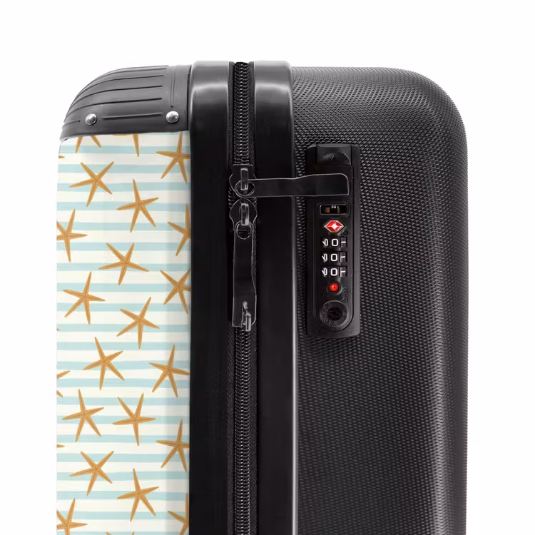 Valise - Étoile de mer avec motif à rayures bleu — 6