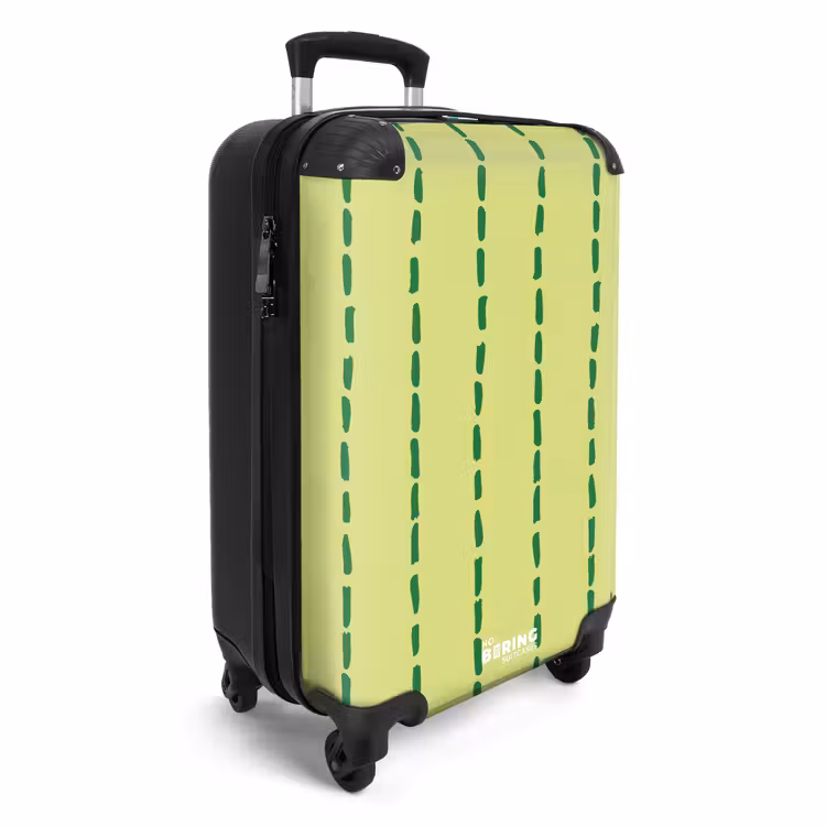 Valise - Fond vert citron avec bandes vertes foncées — 2