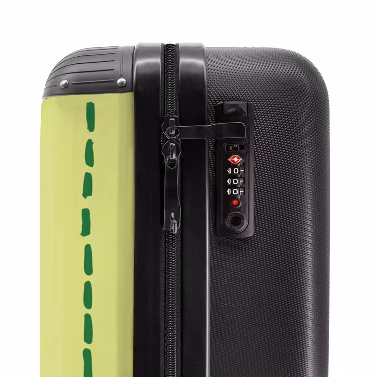 Valise - Fond vert citron avec bandes vertes foncées — 6