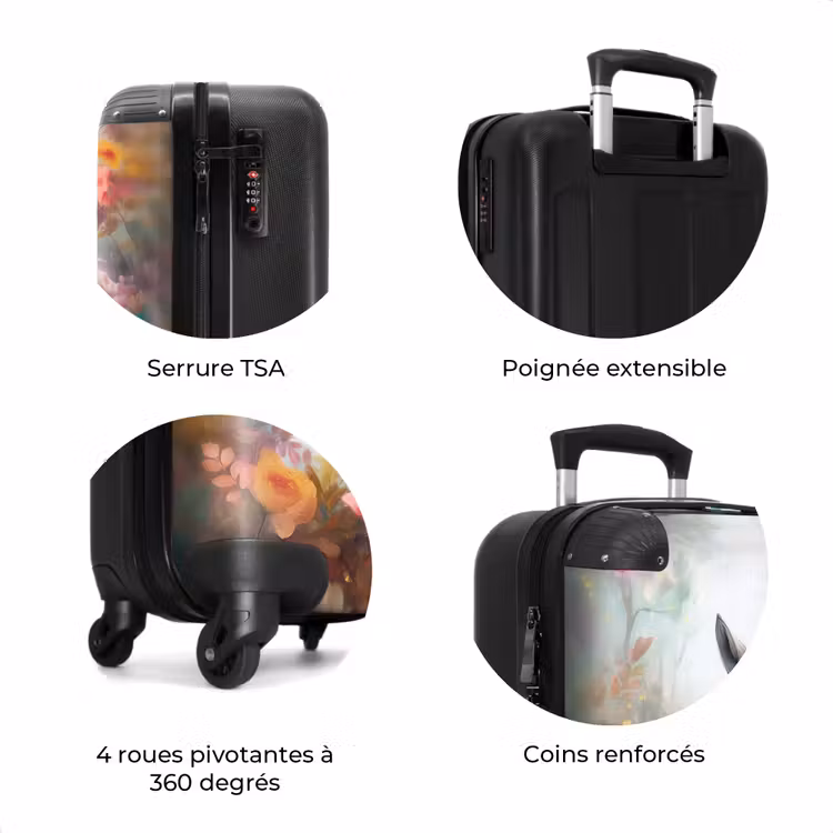 Valise - Cheval blanc entouré de fleurs — 8