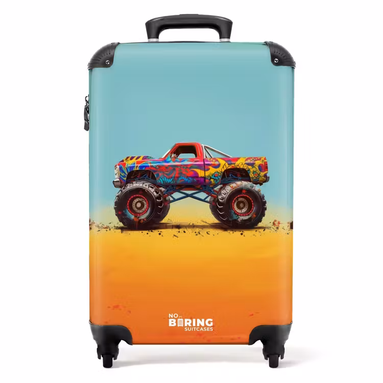 Valise - Camion monstre avec impression de graffiti dans le sable — 1
