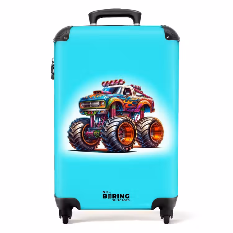 Valise - Camion monstre sur fond bleu clair — 1