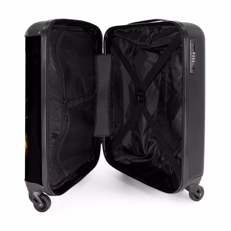 Valise -  Chat avec gilet coloré et lunettes orange — 4