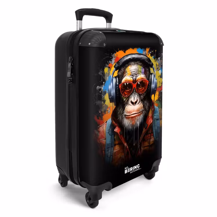 Valise - Chimpanzé avec des écouteurs et de la peinture à graffiti — 2