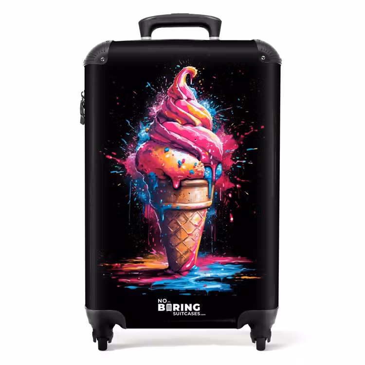 Valise - Cornet de glace avec peinture bleue et rose — 1