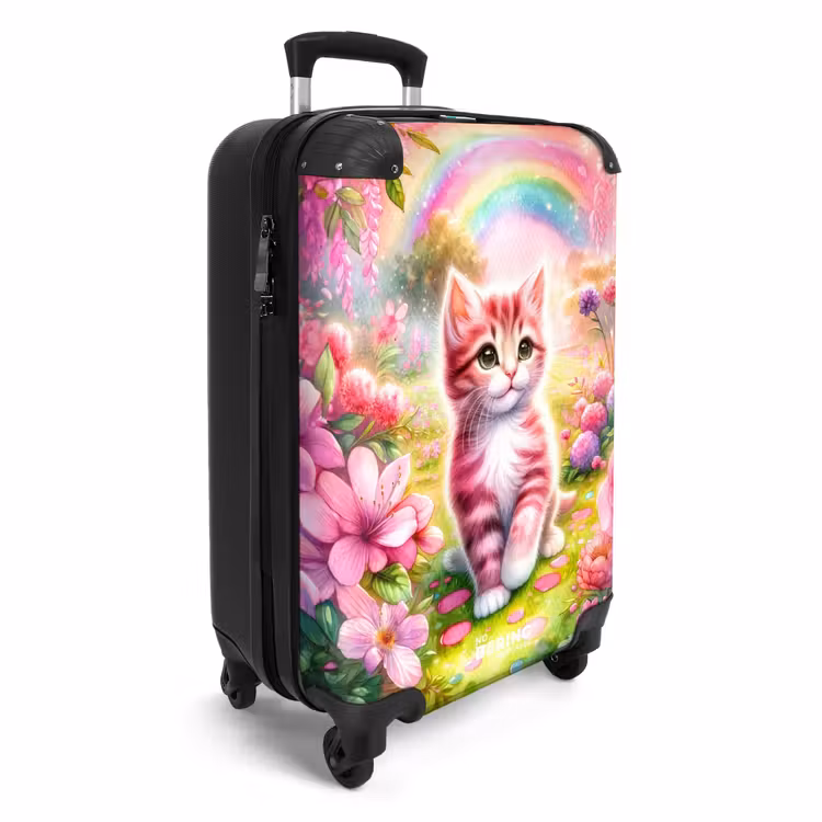 Valise - Chaton arc-en-ciel rose — 2