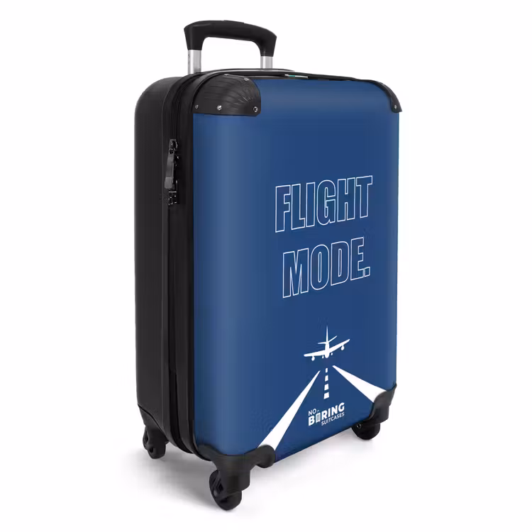 Valise - Fond bleu avec avion et texte Flight Mode — 2