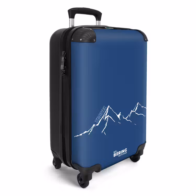 Valise - Fond bleu avec illustration d'une montagne blanche — 2