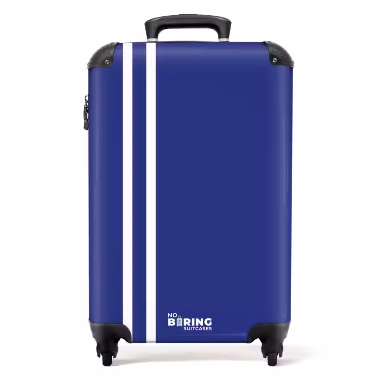Valise - Fond bleu royal avec deux bandes latérales blanches à gauche — 1