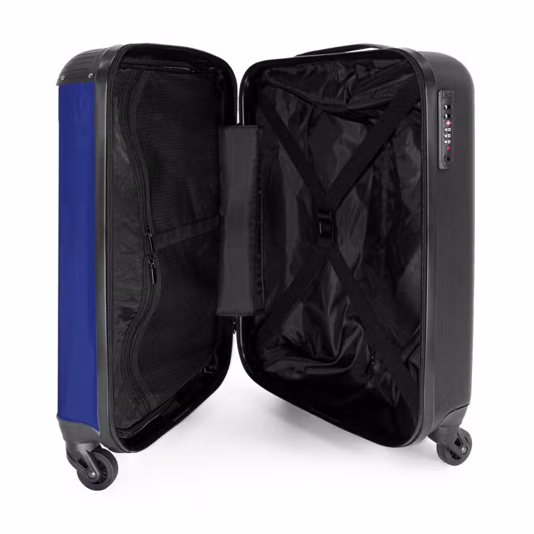 Valise - Fond bleu royal avec deux bandes latérales blanches à gauche — 4