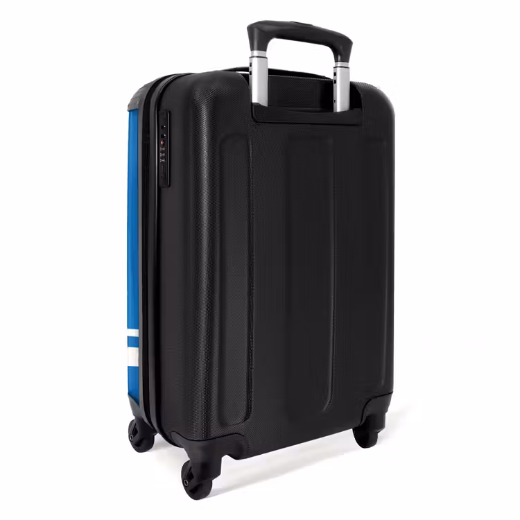 Valise - Fond bleu vif avec motif d'angle blanc en bas à gauche — 3