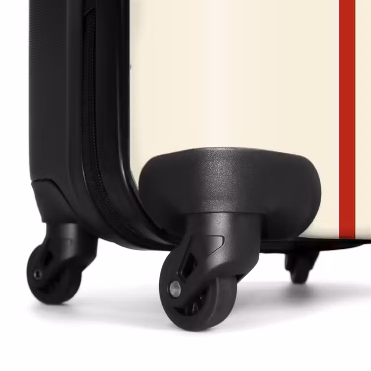 Valise - Fond crème avec bande centrale tricolore et texte Travel — 6
