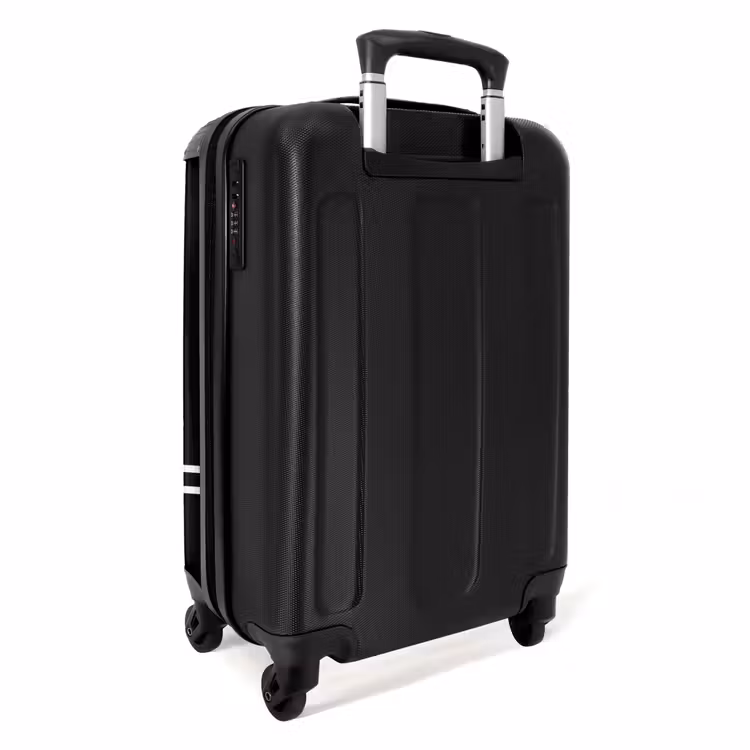 Valise - Fond noir avec carte du monde blanche et double bande en bas — 3