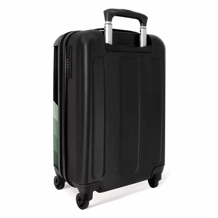 Valise - Fond noir avec des bandes vertes en zigzag en cascade — 3