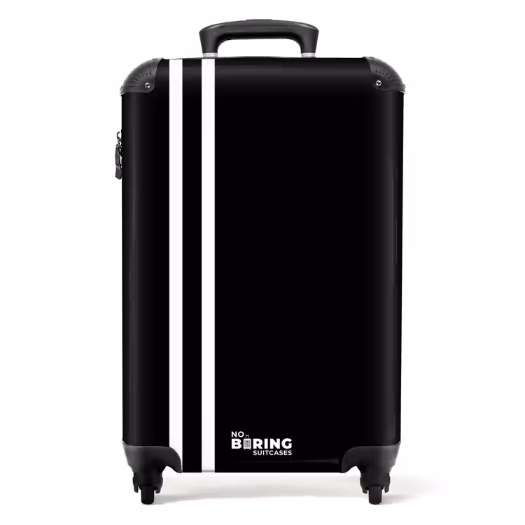 Valise - Fond noir avec deux bandes latérales blanches à gauche — 1
