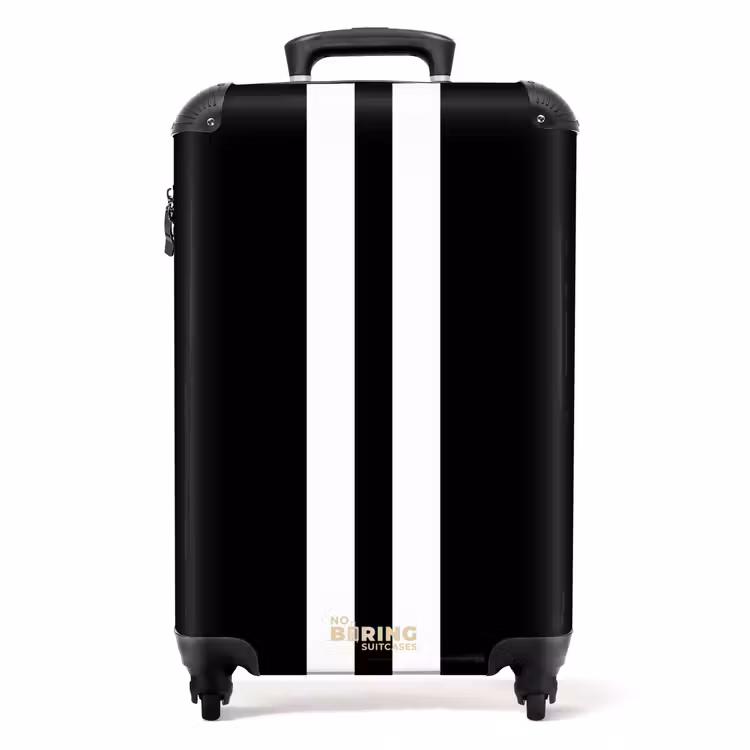 Valise - Fond noir avec double bande centrale blanche — 1