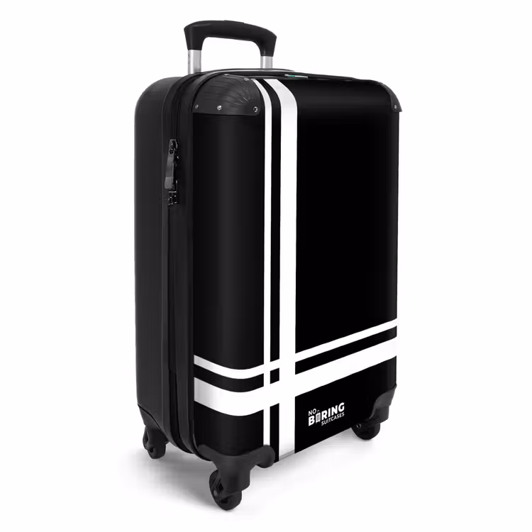 Valise - Fond noir avec motif de croix blanche en bas à gauche — 2