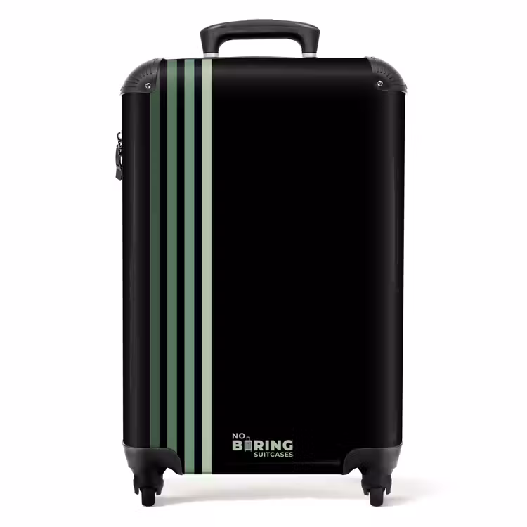 Valise - Fond noir avec quatre lignes vertes verticales sur la gauche — 1