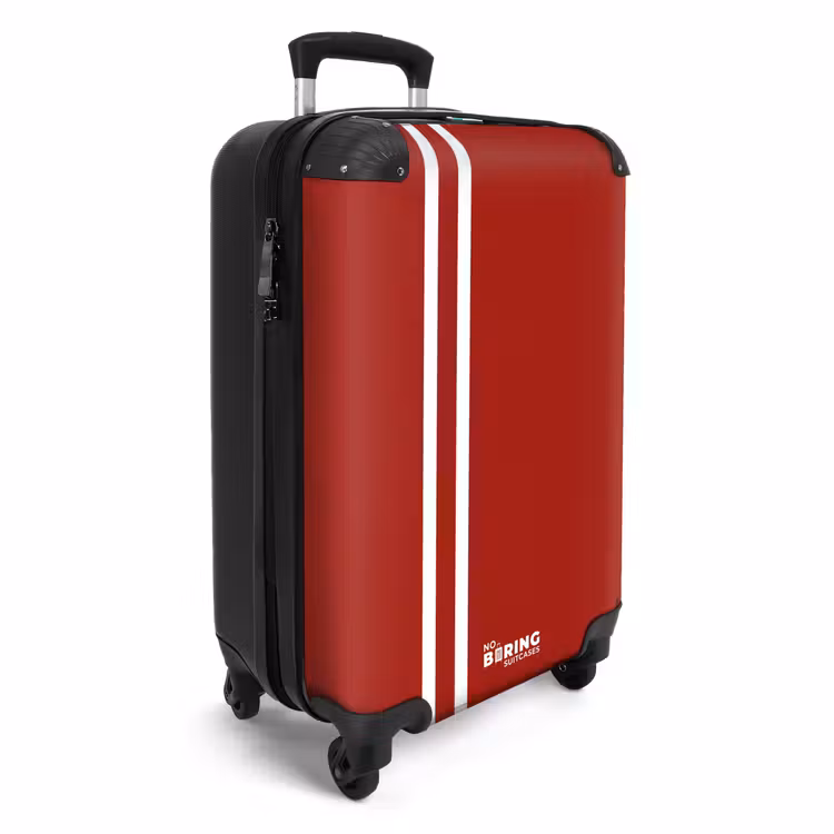 Valise - Fond rouge avec deux bandes latérales blanches à gauche — 2