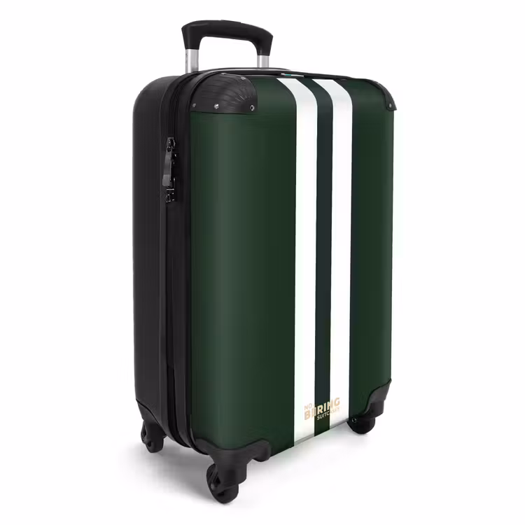 Valise - Fond vert avec double bande verticale blanche — 2
